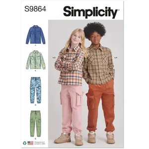 SIMPLICITY SS9864A Chemise et pantalon cargo pour fille et garçon A (7...