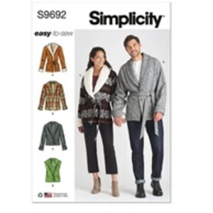 GENERIQUE Simplicity SS9692A Veste, gilet et ceinture unisexe A (XS-S-M-L-XL-XXL)