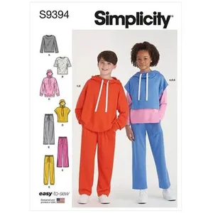 Patron Simplicity 9394 - Sweats à capuche, pantalons et hauts en trico...
