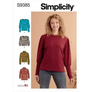 Patron Simplicity 9385 - Hauts en tricot pour femme avec variations de...
