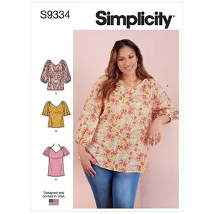 Patron Simplicity 9334 - Top ample avec decollete V e variations de ma...