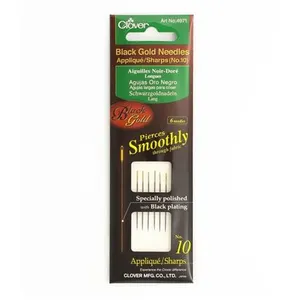 GENERIQUE Lot de 6 Aiguilles à Appliqué noir-doré longues - Clover(...) -