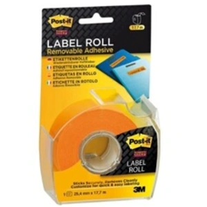 3m 2600-o post-it super sticky rouleau détiquettes avec dévidoir orang... pas cher