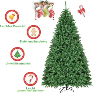 Arbre de Noël artificiel sur pied en métal, 275 cm, avec 3594 pointes