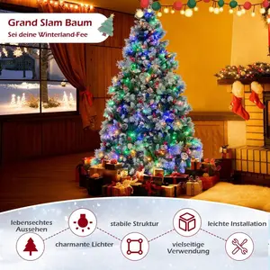 Northix Sapin de Noël Ø125 x 215 cm avec lumières LED Sapin de Noël av... pas cher