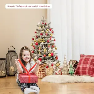 Northix Sapin de Noël artificiel floqué de 100 cm avec 80 lumières LED... pas cher