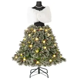 Northix - Sapin de noel artificiel en forme de robe avec echarpe colli... pas cher