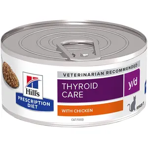 Hills Hill's Pâtée Y/D Thyroid Care Poulet Chat 24x156g - Prescription Diet pas cher