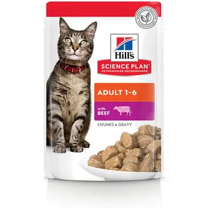 Hills 12x85g boeuf Adult 1-6 Optimal Care Hill's Science Plan - Nourriture pour Chat pas cher