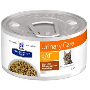 Hills Hill's Prescription Diet Feline C/D Urinary Care Aliment Humide 82g pas cher