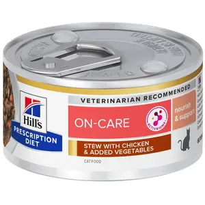 24 x 82kg de nourriture humide pour chat Hill’s Prescription Diet On-Care au poulet pas cher