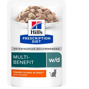12x85g w/d poulet Hill's Prescription Diet - Pâtée pour chat pas cher