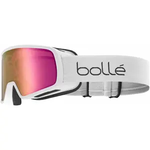 Masque Bollé Nevada blanc mat avec verre à effet miroir Rose Gold enfant pas cher