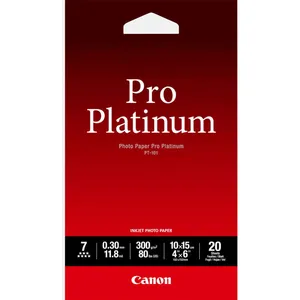 Papier photo Canon Pro Platinum - 100 x 150 mm - 300 g/m2 - 20 feuilles