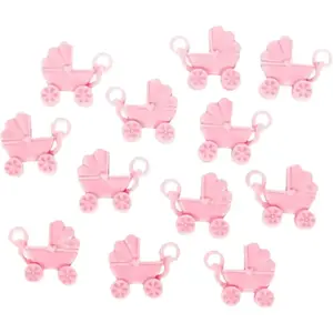 Amscan 12 poussettes roses en plastique 4x3,5cm pas cher