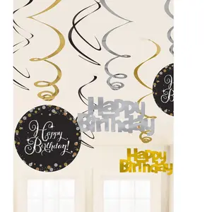 Comparateur de prix : Amscan suspension Décor Pétillant Anniversaire 61 cm 12 pièces