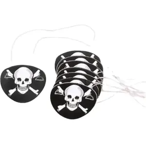 Amscan eyepatch papier pirate noir 12 pièces pas cher