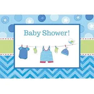 Amscan Invitation + Enveloppe Baby Shower Garçon (Lot de 8) pas cher
