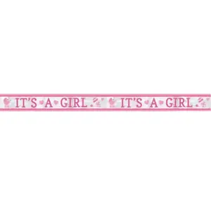 Amscan Guirlande IT'S A GIRL rose 76x12,7cm pas cher