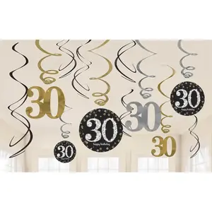 Comparateur de prix : Amscan Virvatelles en papier métallisé - 30 Sparkling Celebration - Dorée x 12