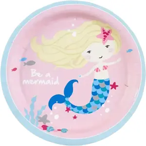 Amscan Assiette en papier Sirène Be a Mermaid (Lot de 8) pas cher