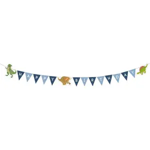 Comparateur de prix : Amscan ligne de drapeau Happy Dinosaur 180 cm papier bleu