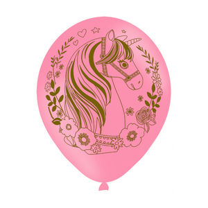 Comparateur de prix : Merkloos / Sans marque Amscan ballons de fête licorne unicorne rose 6 pièces 27,5 cm