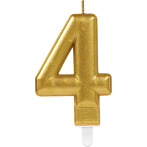 Comparateur de prix : Amscan bougie d'anniversaire 4 ans or 8 cm