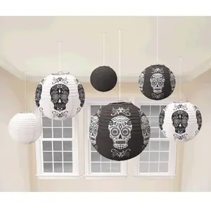 Comparateur de prix : Amscan Lanternes Rondes Blanches Et Noires - Dia De Los Muertos