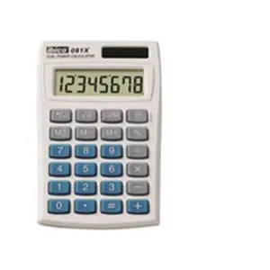 Comparateur de prix : Ibico 081X - Calculatrice de poche - 8 chiffres - panneau solaire, pile - blanc, bleu