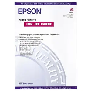 Comparateur de prix : Epson Photo Quality Ink Jet Paper - papier - mat - 100 feuille(s) - A3 - 102 g/m²