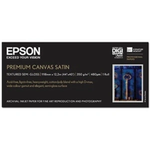 Comparateur de prix : Epson PremierArt Water Resistant Canvas - Brillant - Rouleau (111,8 cm x 12,2 m) - 350 g/m² - 1 rouleau(x) papier toilé - pour Stylus Pro 11880, Pro 98XX;