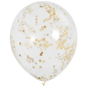 Comparateur de prix : Unique Party - 49595 - Paquet de 6 Ballons Confettis - 30 cm - Or