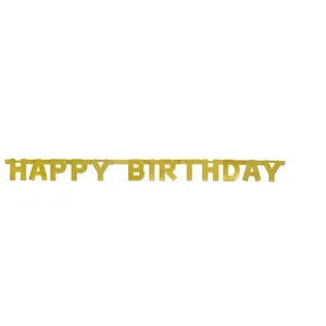 Guirlande articulée Happy Birthday doré 121 cm Taille Unique pas cher