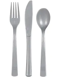Comparateur de prix : Unique Ménagère 18 pièces Couverts plastique Argent mat