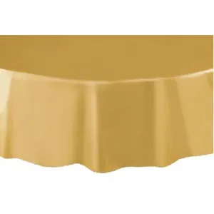 Nappe ronde or plastique 210 cm
