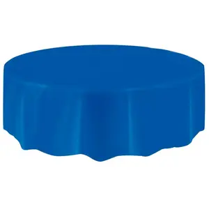 Unique Party - 50030 - Nappe Ronde en Plastique - 2,13 m - Bleu Roi pas cher
