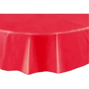 Unique Party - 50025 - Nappe Ronde en Plastique - 2,13 m - Rouge pas cher