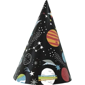 Unique chapeau de fête Outer Space15 cm noir 8 piècesVendu paramazon