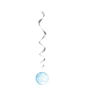 3 Suspensions Bleues & Argentées - Baby Shower Garçon pas cher