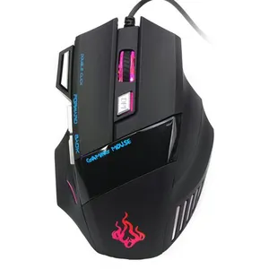 Souris filaire Jeu optique d'USB optique de LED de 5500 DPI 7 boutons ...