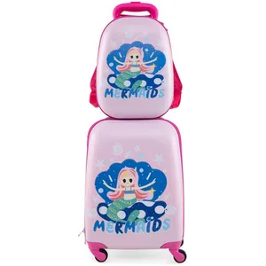 COSTWAY Valise Enfant à Roulettes 16 + Sac à dos 12 Bagage Enfants... pas cher