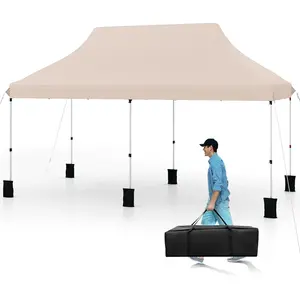 CostwayTente Canopy Pop-up de 300x600cm Gazebo Portable Pliable Extéri... pas cher