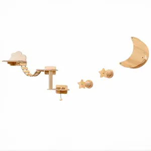 CostwayEnsemble de 6 Meubles Muraux pour Chat Étagères avec Hamac Pont... pas cher