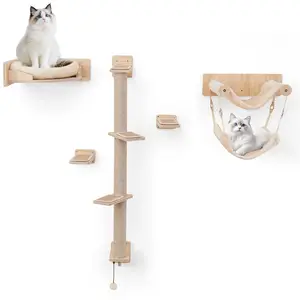 CostwayÉtagères Murales pour Chat Ensemble de Meubles Muraux pour Arbr... pas cher
