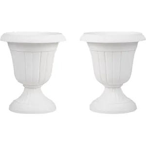 CostwayLot de 2 Jardinières Vintage Pots de Fleurs en Plastique avec B... pas cher