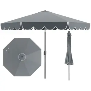 CostwayParasol de Patio 3M Parasol de Marché avec Manivelle Réglage de... pas cher