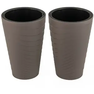 CostwayLot de 2 Pots de Fleurs de 45cm de Hauteur Jardinières Décorati... pas cher