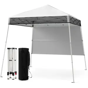 Costway234x234CM Tente Tonnelle Pop-up avec Panneau Latéral Abri de Ga... pas cher
