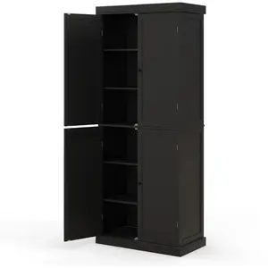 CostwayArmoire de Rangement avec 4 Portes 2 Étagères Réglables Disposi... pas cher